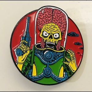 Cavity colors Mars attack alien enamel pin